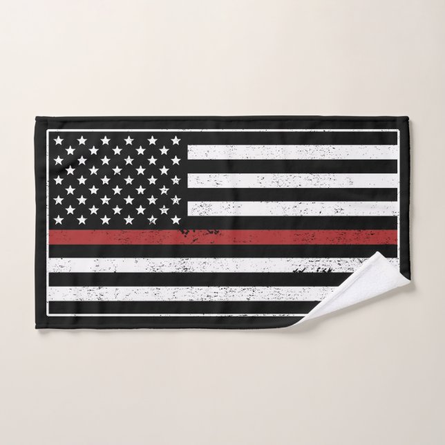 Thin Red Line USA Flag Firefighter Fire Department Handtuch (Handtuch)