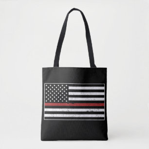 Thin Red Line USA Flag Firefighter Fire Department Tasche