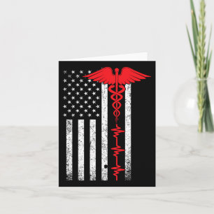 Thin Red Line Usa Flag Nurse Karte