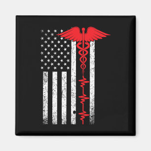 Thin Red Line Usa Flag Nurse Magnet