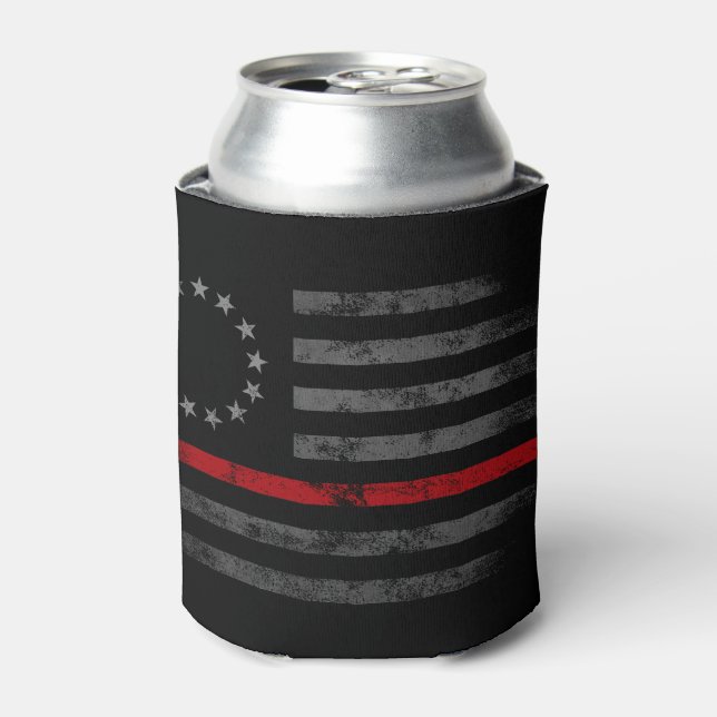 THIN RED LINE Vintag Betsy Ross Flag Dosenkühler (Kanne Vorderseite)
