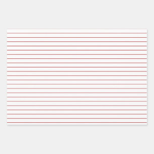 Thin Red Strips auf weißem Party oder Weihnachten Geschenkpapier Set