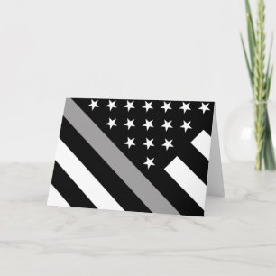 Thin Silver Line Flag Karte