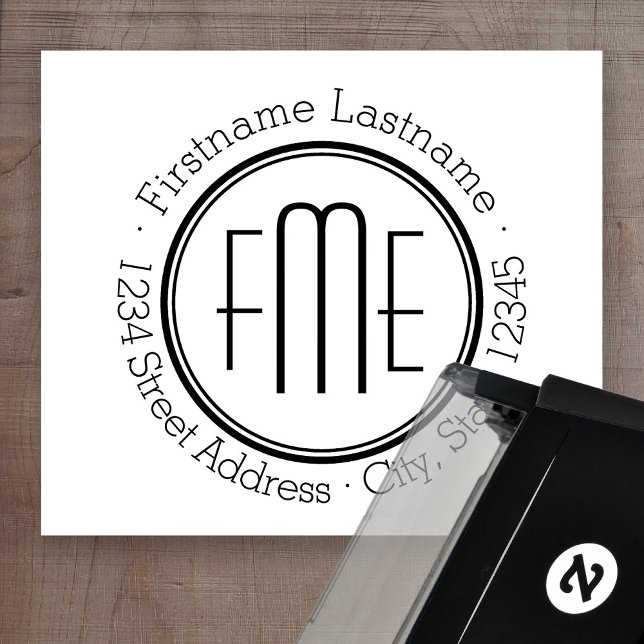 Thin Triple Monogramm mit Name und Rücksendeadress Permastempel (Von Creator hochgeladen)