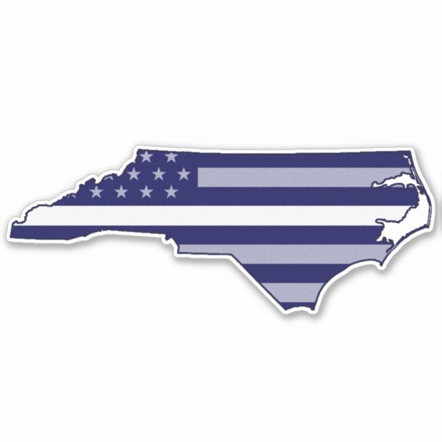 Thin White Line Flag North Carolina Aufkleber (Vorderseite)