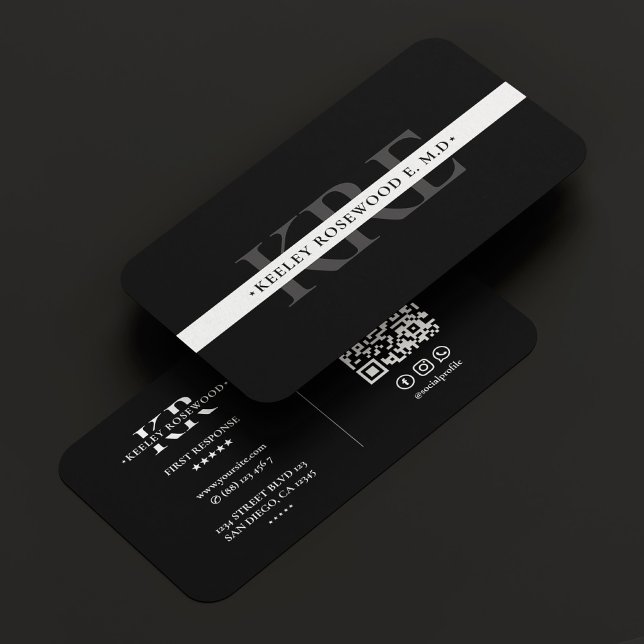 Thin White Line Medical EMT Arzt Moderner Visitenkarte (Thin White Line Medical EMT Physician Modern Business Card
)
