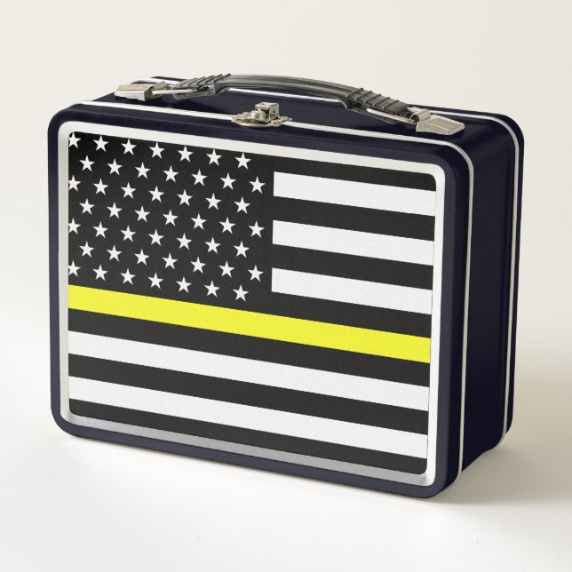 Thin Yellow Line-Flag Metall Brotdose (Vorderseite)