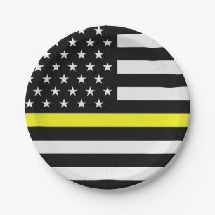 Thin Yellow Line-Flag Pappteller