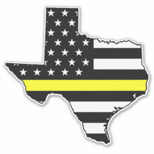 Thin Yellow Line Flag Texas Aufkleber
