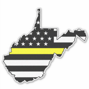 Thin Yellow Line Flag West Virginia Aufkleber