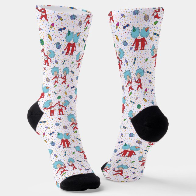 Thing One Thing Two Feier Muster Socken (Gewinkelt)