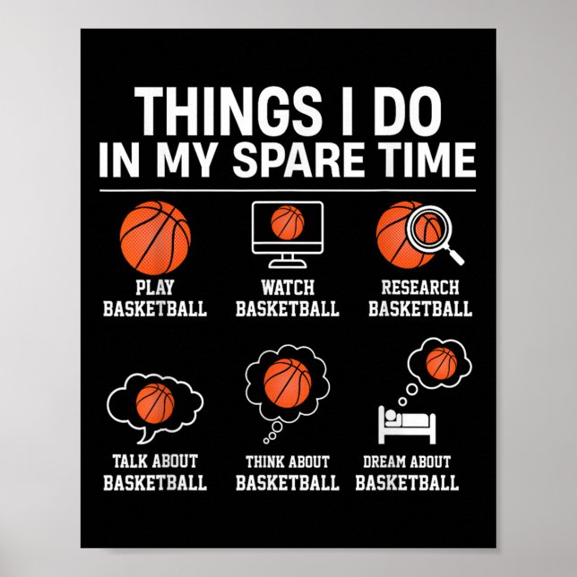 Things I Do In My Spare Time - Basketball Player L Poster (Vorne)