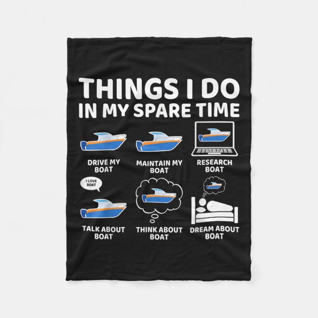 Things I Do In My Spare Time Funny Boating Boat En Fleecedecke (Vorderseite)