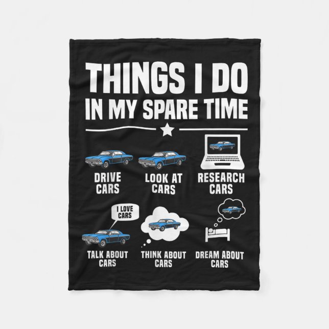 Things I Do In My Spare Time Funny Car Guy Car Ent Fleecedecke (Vorderseite)
