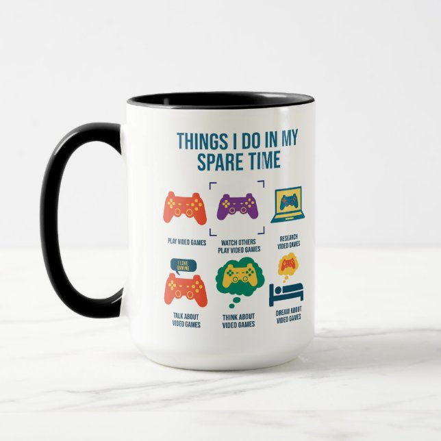 Things I Do In My Spare Time | Funny Gamer Tasse (Links)