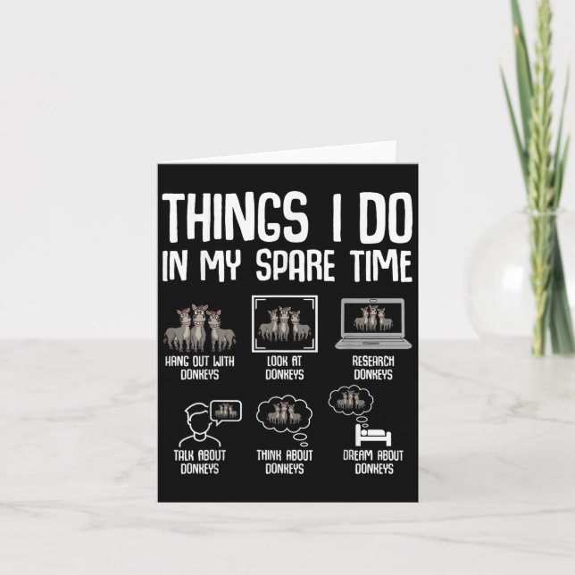 Things I Do In My Spare Time Women Men Kids  Karte (Vorderseite)