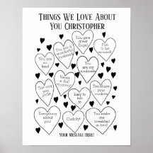 Things We Love About You Birthday Poster