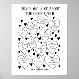 Things We Love About You Birthday Poster