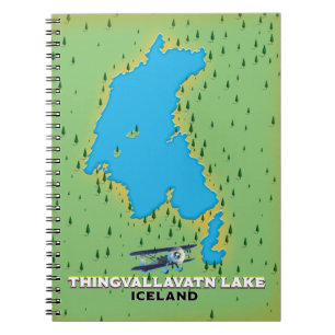 Thingvallavatn See Island Reise Karte Notizblock