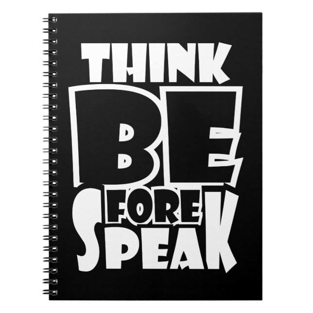 Think Before Speak Notizblock (Vorderseite)
