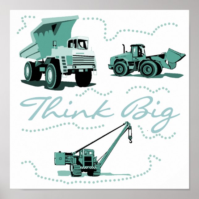 Think Big Construction Vehicles Poster (Vorne)