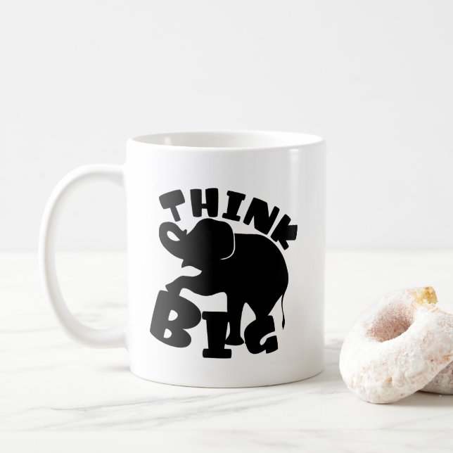 Think Big - Elephant - Big Day - Big Idea - Tasse  (Mit Donut)