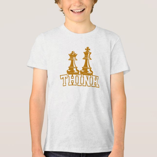 Think Chess, Chess Game  Tri-Blend Shirt (Vorderseite)