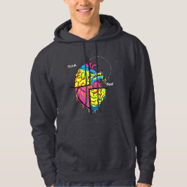 Think • Feel • Decide – Abstract Brain & Heart Hoodie