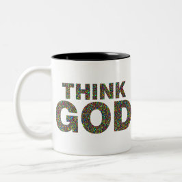Think God Gott Geschenk Geschenk Geschenk Zweifarbige Tasse