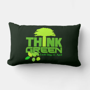 THINK GREEN (Jour des terres) lancer oreiller