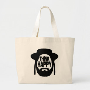 Think Happy Jumbo Stoffbeutel
