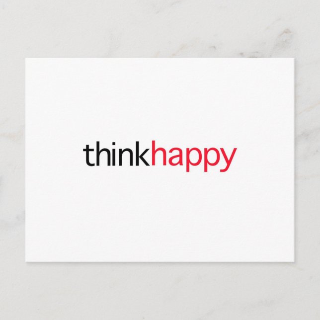 Think Happy (rote Ausgabe) Postkarte (Vorderseite)