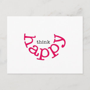 Think Happy (rotes Lächeln) Postkarte