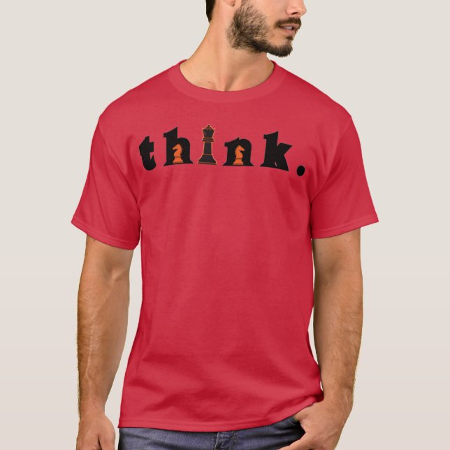 Think in Chess Pieces retro T-Shirt (Vorderseite)
