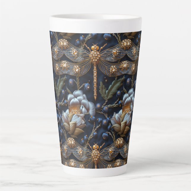 Think Inn Dragonfly Imitate Stickerei Latte Tasse (Vorderseite)