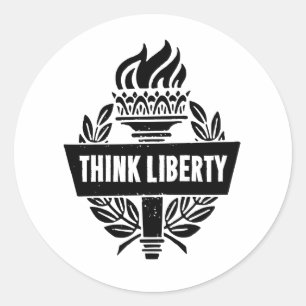 Think Liberty - Logo Torch - Sticker blanc