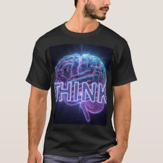THINK Neon Brain Geschenk - AI Tech Programmierer T-Shirt