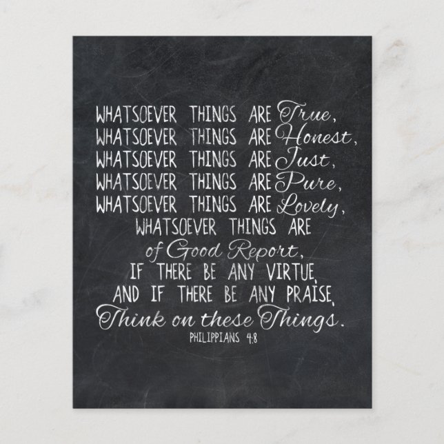 Think on These Things Christian Bible Scripture Flyer (Vorne)