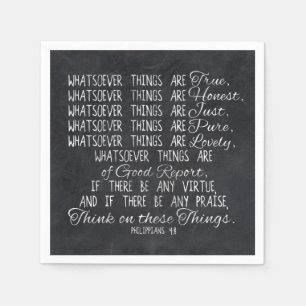 Think on These Things Christian Bible Scripture Serviette