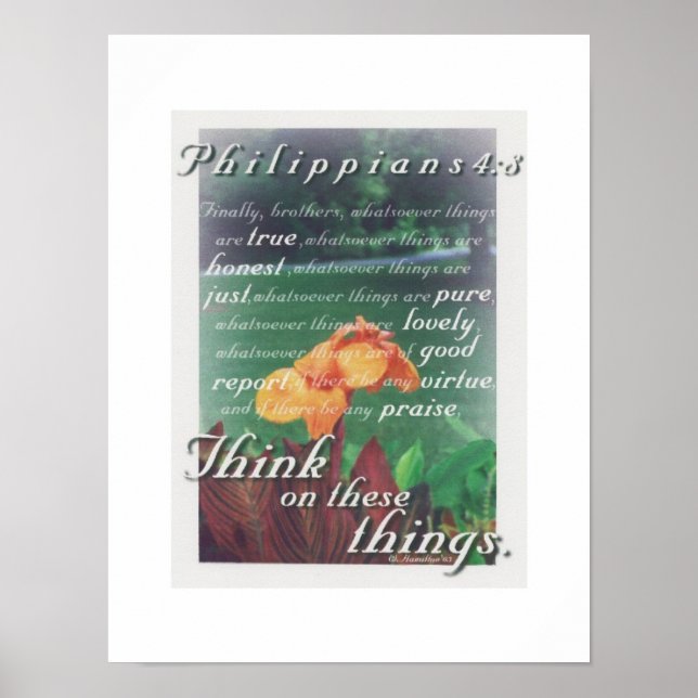 Think on these things poster (Vorne)