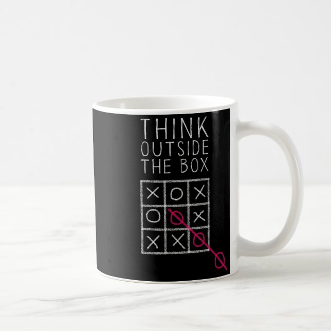 Think Outside The Box _ Tic Tac Toe _ Funny Sy Ner Kaffeetasse (Rechts)