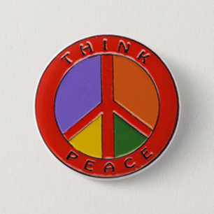 Think Peace Sign Button