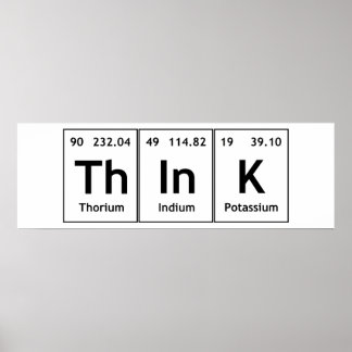 ThInK Periodic Table Element Word Chemistry Symbol Poster