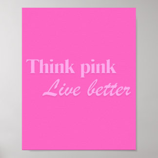 Think Pink Wall Poster Art