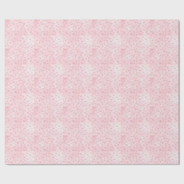 Think Pink Watercolor-Muster-Monogramm  Geschenkpapier (Flach)