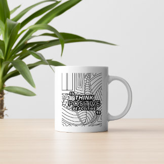 Think Positive – Motivational Line Art Mug