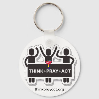 Think+Pray+Act Keychain Schlüsselanhänger