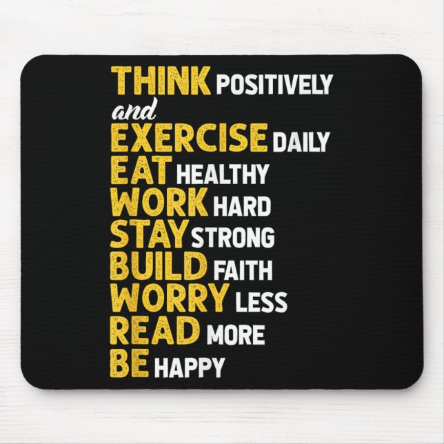 Think Sitively Exercise Daily Gym Workout Motivati Mousepad (Vorne)