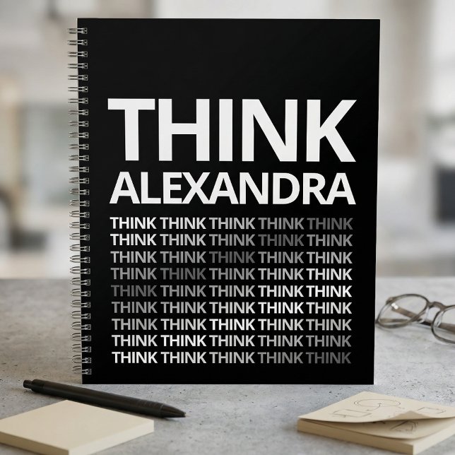Think Typography Mindset Journal Black White  Notizbuch (Von Creator hochgeladen)