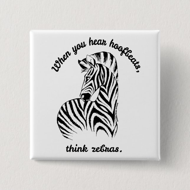 Think Zebras Button (Vorderseite)